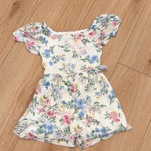 Francesca's Collections Pastel Floral Kids Romper